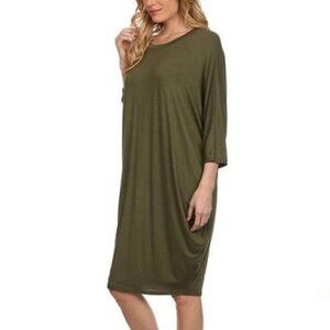 Trïbe Midi Length T Shirt Dress With Pockets Size 2XL NWT